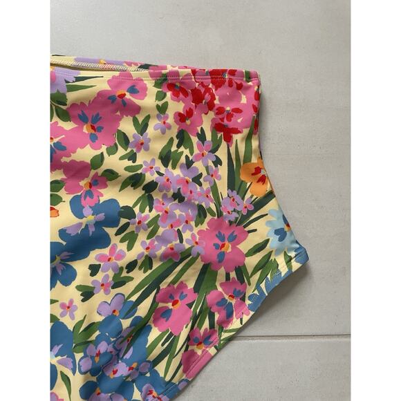 Adore Me Swim High Waist Bikini Bottom Multicolor Floral Swimwear - Picture 5 of 8